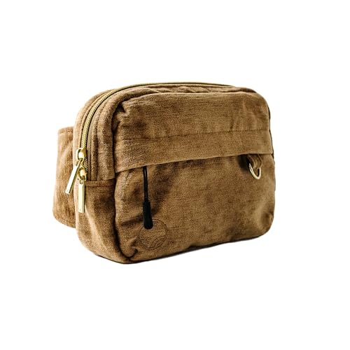 Tushbaby Mini Crossbody Bag for Daily Use - Slim Design, Secure Zip Compartments, Adjustable Fit, Lightweight and Stylish, (Sable)