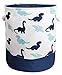 HIYAGON Storage Baskets,Cotton Fabric Laundry Hamper,Collapsible & Convenient Home Organizer Containers for Kids Toys,Baby Clothes(Dinosaur)
