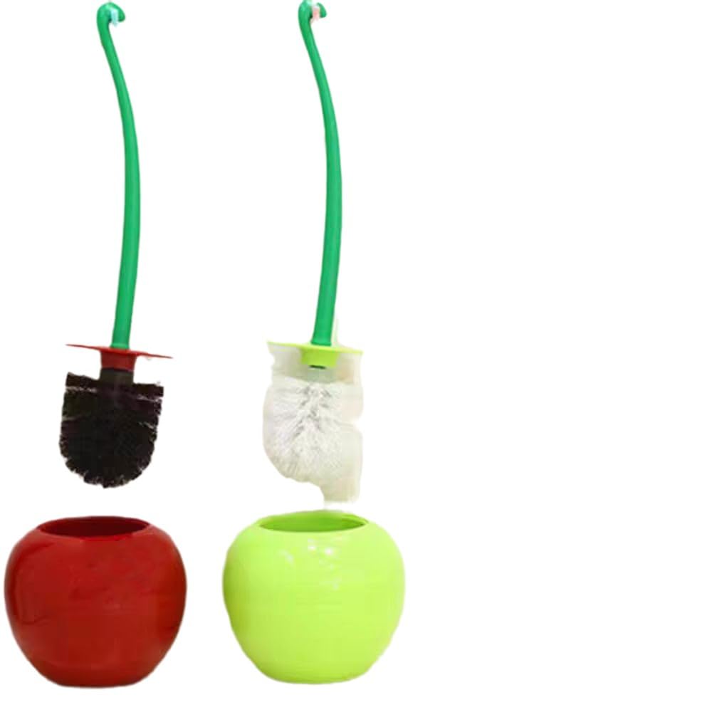 Brosse de toilette pomme design rouge pour égayer vos WC