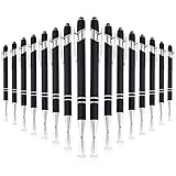 16PCS Ballpoint Pen with Stylus Tip, 2 in 1 Comfort Rubberized Sensitive Stylus Writing Capactive Pens, MYKASEN Premium Black Ink Metal Pen Medium Point for Compatible with Most Touch Screens (Black)