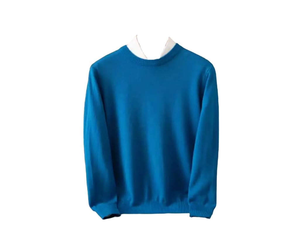 Maglione da uomo in lana merino con scollo rotondo e vestibilità larga, stile casual | Maglione da uomo in lana merino O-Neck Basic Loose Fit Pullover Casual Business Knitwear Maglione