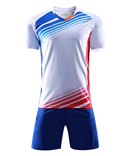 yingfeg bb Menâ€™s Soccer Uniforms Big Boys Sports Training Shorts Jersey Uniforms for Soccer Sports Casual Wear White M