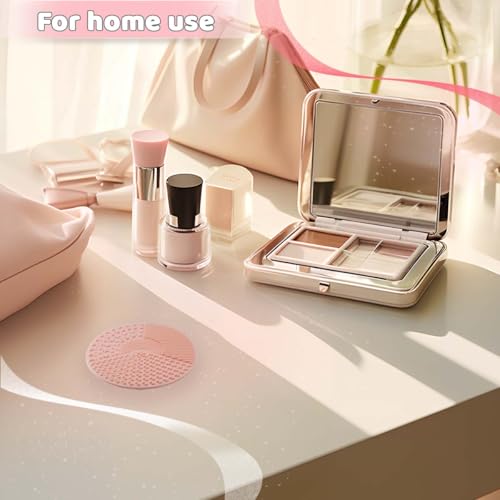 2 Stück Silikon-Make-up-Pinsel-Reiniger-Pad, YalsFTY Reinigungsmatte mit Saugnapf (rosa und blau)