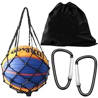 Basketballrucksack mit Netztasche, Basketball Zubehör, Rucksacktasche, Basketballtasche, Netztasche mit Karabiner, Netztasche für Fußball, Basketball