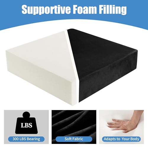 HOMBYS Recliner Seat Cushion with Lumbar Support Pillow and Adjustable Headrest, Medium Firm Foam Filling Chair Pad and Back Support, Non-Slip Design for Comfort and Pressure Reduce, Black by HOMBYS - Used condition - Image 3