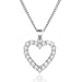 Produktbild MENDOZZA Herz Kette 925er Sterling-Silber Halskette Herzanhänger Zirkonia Silber 50 cm