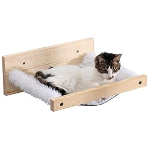 VIPACE Cat Hammock Wall Mounted Cat Shelves and Perches for Wall Cat Wall Bed Furniture Cat Shelf for Sleeping Playing Climbing Lounging Easily Holds up to 40lbs