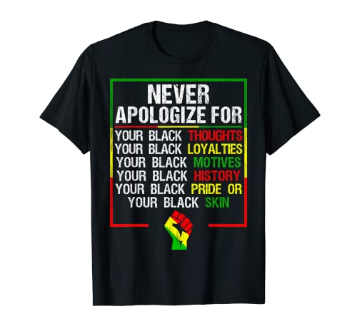 Never Apologize For Your Blackness Black History Month 2023 Camiseta