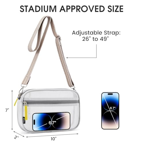 G4Free Clear Sling Bag Clear Crossbody Mesh Purses for Women, Transparent Lightweight Chest Bag3