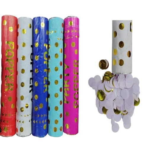 Image of Crave Party Poppers - Confetti Poppers for Birthday, Bachelor, Anniversary & More (6 Pack, 30cm, Mix Color)