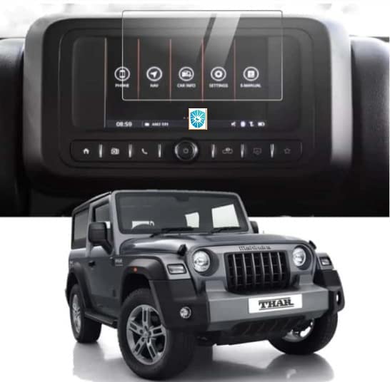 Image of 9H Screen Protector Guard Designed For MAHINDRA THAR 2020-2022 Car Infotainment System (7 Inch) - Car Gps Navigation Display Touchscreen Protective Film accessories [Not A Tempered Glass]