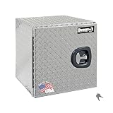 Buyers Products 1705201 Aluminum Underbody Truck Box, 18 x 18 x 18 Inch, Silver Diamond Tread Truck Tool Box W/ Locking Barn Door Closure, Made in the USA, Vehicle Tool Box for Storage & Organization
