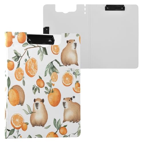 JUMBEAR Bonito portapapeles de dibujos animados A4 con clips dobles, tablero plegable con cubierta, organizador personal ligero adecuado para hospitales, oficinas, escuelas, negocios, suministros de