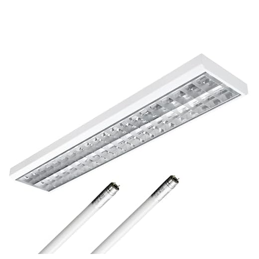 ELG Leuchten LED Rasteranbauleuchte 150cm 2-flammig inkl. 2x 24 Watt 4000lm (8000lm) (6500K) (Tageslicht) 166 lm/W Daylight Büroleuchte Deckenleuchte Rasterleuchte optional Pendelleuchte