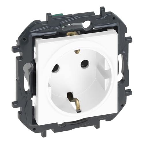 LEGRAND Prise 2P+T 16A composable pour installation encastrée, gamme Niloé Step, couleur blanche, 398250B