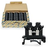 Meowlian 100PCS UK-2.5B Din Rail Terminal Block - Insulation Material Shell, Wide Application for 12-22 AWG 20A 600V Soar Project, PLC Industrial Control Automation Panel Automotive RV - Black