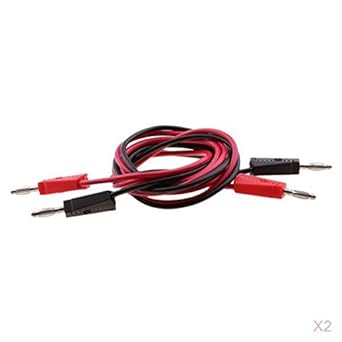 LOOM TREE 1m 4mm Banana to Banana Plug Software Silicon Test Cable Lead Durability and Compatible Banana Socket Pack 4