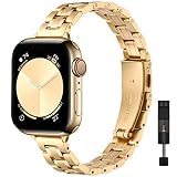 STIROLL Thin Replacement Band Compatible for Apple Watch 38mm 40mm 41mm 42mm 44mm 45mm 49mm, Stainle