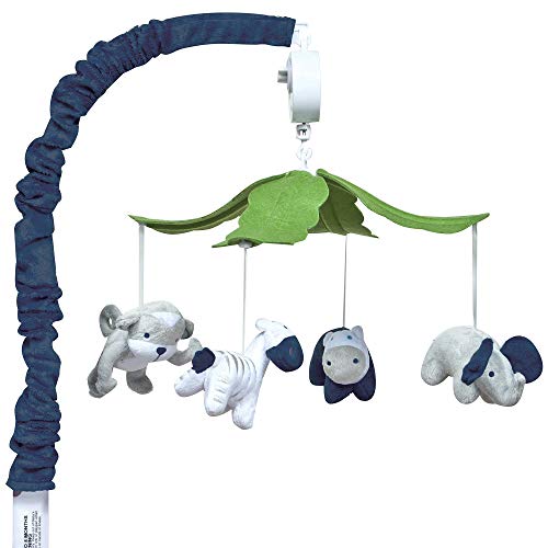 Trend Lab Perfectly Navy Baby Crib Mobile with Music, Crib Mobile Arm Fits Standard Crib Rails