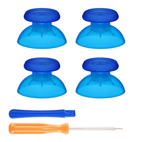 eXtremeRate 2 Pairs Clear Blue Replacement Thumbsticks for PS5 Controller, Custom Analog Stick Joystick Compatible with PS5, for PS4 All Model Controllers Universal - Controller NOT Included