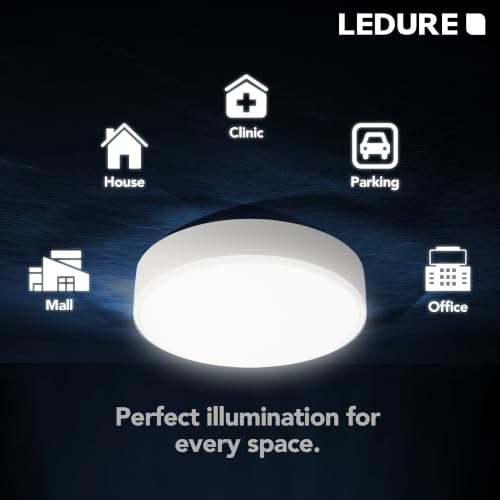 Image of LEDURE 15W Meta Surface Light | Round Surface-Mount Ceiling Light for Indoor Use |1200 Lumens Energy Efficient LED Downlight for Home, Living Room | Cool White | Pack of 1