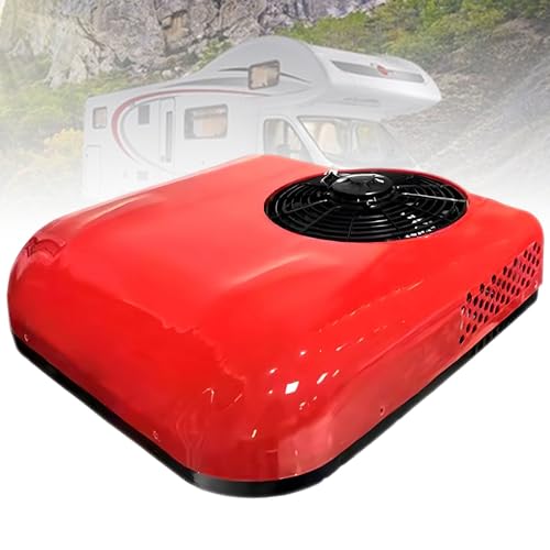 ExoticaBlend Aire Acondicionado Eléctrico Universal de Techo para Autocaravanas con Calefacción, Fácil de Instalar y sin Conductos Red-24V