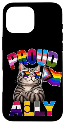 Proud Ally Cat LGBTQ�v���C�h���ԁB �X�}�z�P�[�X iPhone 16 Pro Max �p