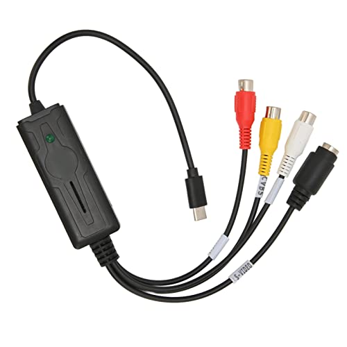 Type C Video Capture Card, to USB Sound Video Capture Card, USB Type C 2.0 Capture Card Converter Adapter S Video and CVBS to USB, for OS X, for 8.1 8 7 VistaXP