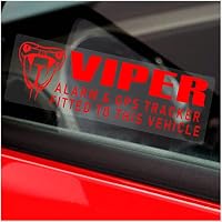 5 x G17R Stickers Viper Alarm and GPS Tracking Signs Device Fitted Security Window Reverse Car Decals Van Warning Tracker Labels Red 75x25mm