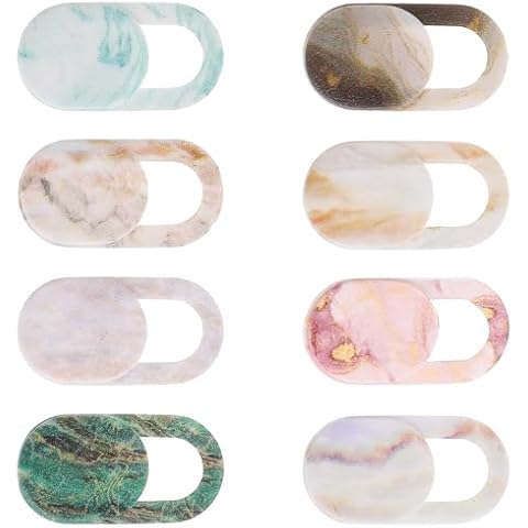 JIYIN 8PCS Laptop Camera Cover Slide, Marble Webcam Cover Slide Phone Camera Cover, Ultra-Thin Computer Camera Cover Slide Blocker Slider Privacy Cover for Laptop Desktop PC Tablet(Marble) Cover