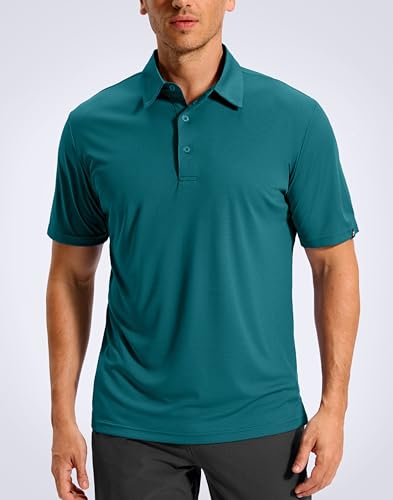 G Gradual Mens Golf Shirt Short Sleeve Athletic Dry Fit Moisture Wicking Performance Lightweight Grid Summer Collared Polo Shirts for Men(Peacock Green,3X-Large) — view 2