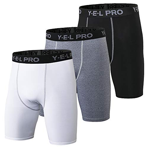 Nishore 3 Pack Men Sports Underwear Respirável Boxer Briefs Men Compression Shorts