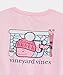 Vineyard Vines Girls' Apres Ski Cocoa Whale Long-Sleeve Pocket Tee, Flamingo, 2T