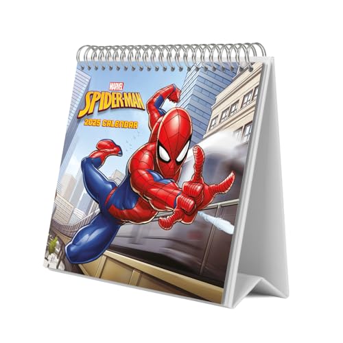 Calendario sobremesa 2026 Marvel Spiderman - Calendario 2026: base resistente | Calendario mesa 2026, Planificador mensual: con espacio para anotar y vista mensual global