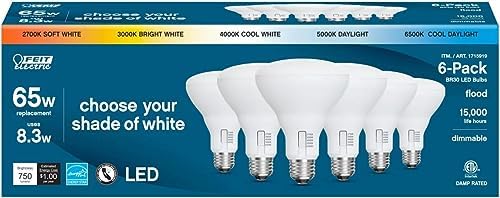 Feit Electric LED 5-Color Choice - BR30 65W Equivalent - 750 Lumen, 2700K Soft Whit, 3000K Bright White, 4000K Cool White, 5000K Daylight and 6500K Cool Daylight image 2