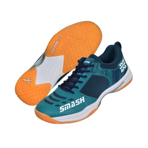 Image of Vector X Smash Men's Badminton Court Shoe - Breathable Mesh & PU Upper, EVA‑Phylon Cushioning & Non‑Marking Rubber Sole