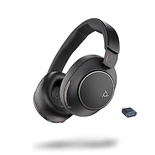 Micro-casque Poly Voyager Surround 80 UC Bluetooth (Plantronics) – Microphones antibruit pour des appels clairs – Système ANC adaptatif – iPhone, Android, PC/Mac, Zoom et Microsoft Teams (certifié)