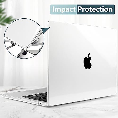 TWOLSKOO Compatible with MacBook Air 13 inch Case M5 2026 M4 2025 M3 M2 2024-2022 A3449 A3240 A3113 A2681, Plastic Hard Shell & Keyboard Cover & Screen Film for MacBook Air 13.6 inch, Crystal Clear by TWOLSKOO - Image 5