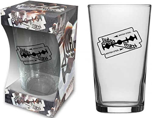 Image of for-collectors-only Judas Priest Glass British Steel Beer Glass Long Drink Glass XL Drinking Glass Pint Glass