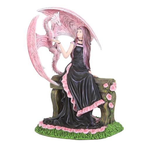 Something Different Wholesale Anne Stokes Dragon Ornament - Enchanting Pink Dragon Figurine, Fantasy Art Collectible for Magical Realms Decor, Symbol of Protection