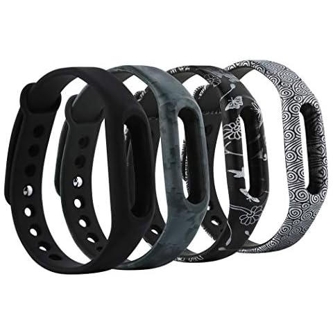 Fit-power Replacement Bands for XiaoMi XiaoMi Band Strap 1 1S Bracelet Replacement Wristband Smart Band Accessories for Pokemon Go Go-tcha(No Tracker)(Pack of 4F) Cover