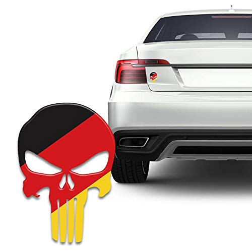 Adesivo Resinado Caveira O Justiceiro Alemanha Carro Moto