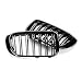 2X M Style Car Front Grille Grill Mesh Net Trim Strip Cover Gloss Black Double Line Compatible With X3 X4 F25 F26 2014 2015 2016 2017 Grill samochodowy