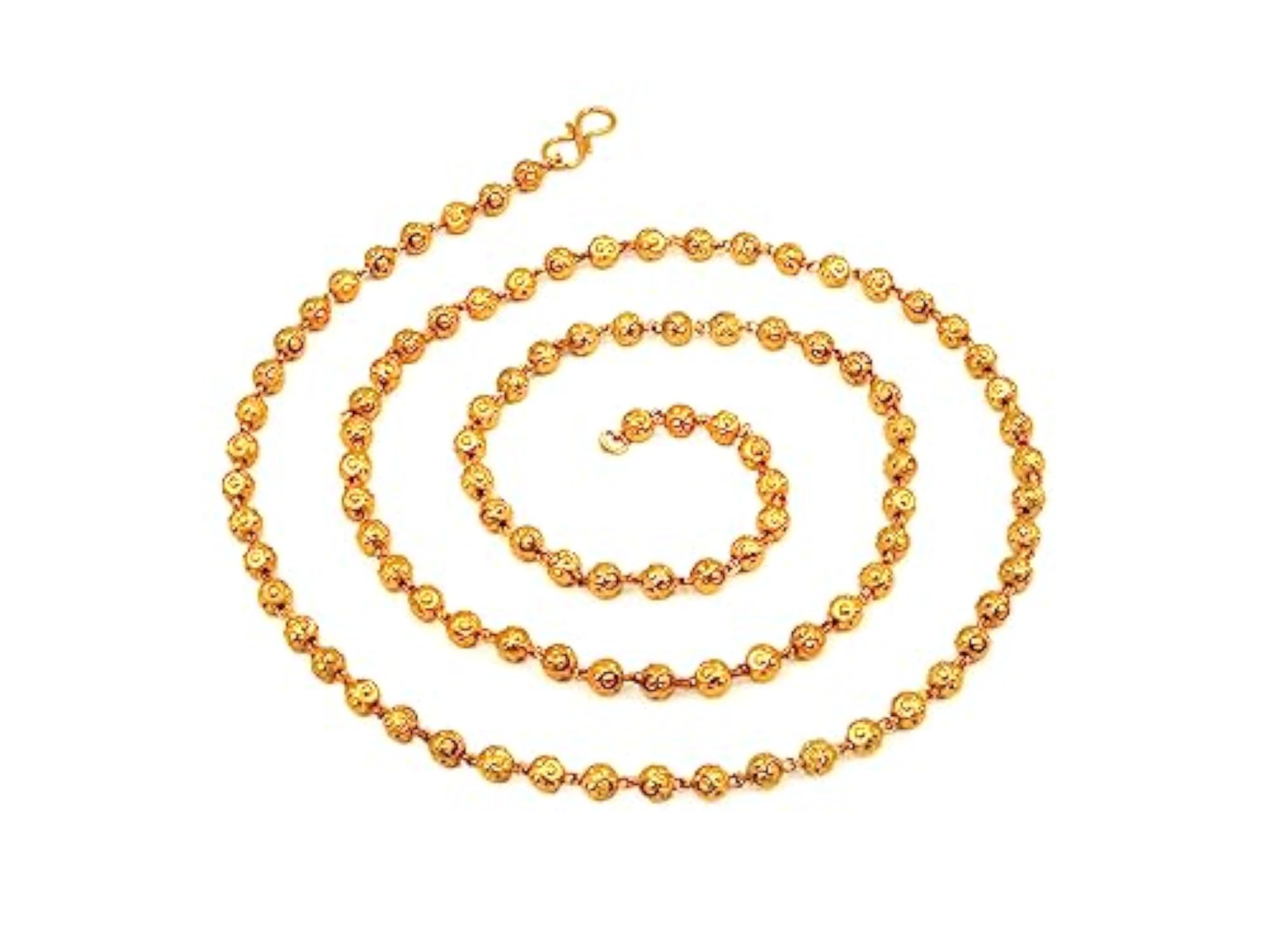 Gold Plated Long Matar Mala Traditional Chain Necklace