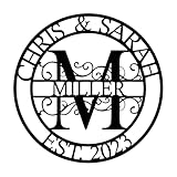 Personalized Family Name Sign, Split Letter Monogram Wall Art Decor, Durable Steel Family Last Name Decor, Custom Signs Indoor or Outdoor, Personalized Wedding Gifts, Housewarming Gift