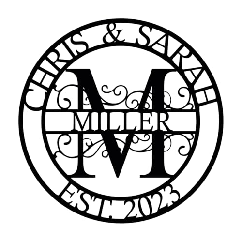 Personalized Family Name Sign Split Letter Monogram Wall Art Decor Durable Steel Family Last Name Decor Custom Signs Indoor or Outdoor Personalized Wedding Gifts Housewarming Gift