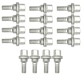 Bohaner Lot de 16 boulons de roue M12 x 1,25 essieu arrière essieu avant 9817024580 argent pour Citroën C3 C4 C5 Berlingo Peugeot 206 207 308 407