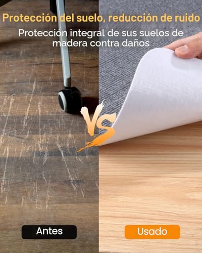 Miniatura 3 de Base Para Silla De Oficina, 90 X 120 Cm, Gris Claro, Alfombrilla De Protección Para Suelos Duros, Resistente A Los Arañazos, Para Silla De Escritorio Para Laminado