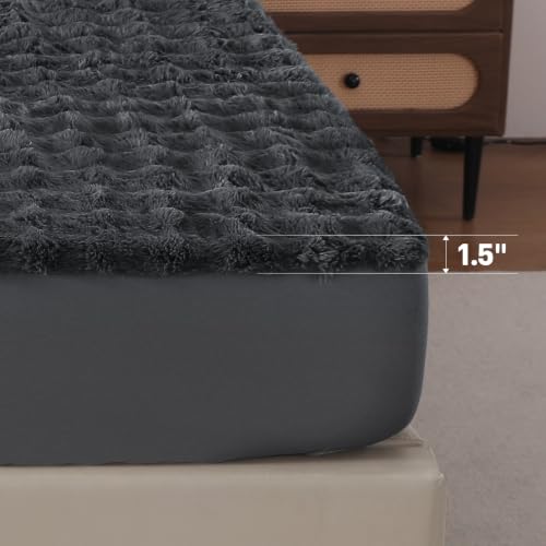 WhatsBedding Mattress Topper Cover (Only Cover) with Deep Pocket,Twin — view 6