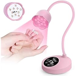 MEKK Gooseneck UV Nail Lamp Cordless Mini UV Light for Gel Nails with Auto Sensor,Professional Flash Cure Lamp 30W Single Nails Light with Four Timers (10s/30s/60s/90s) Salon & Home DIY Use-Pink